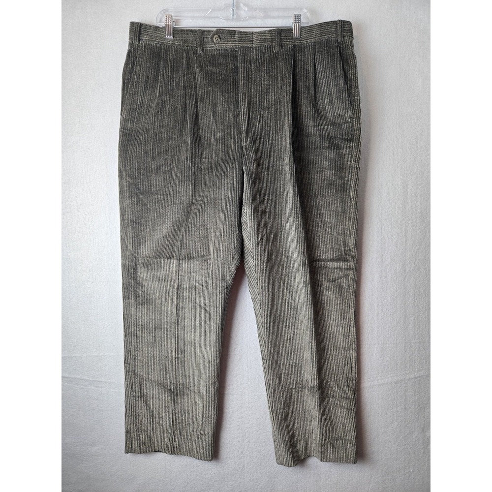 Berle Mens Corduroy Pants Size 40 R Cotton Gray Brown